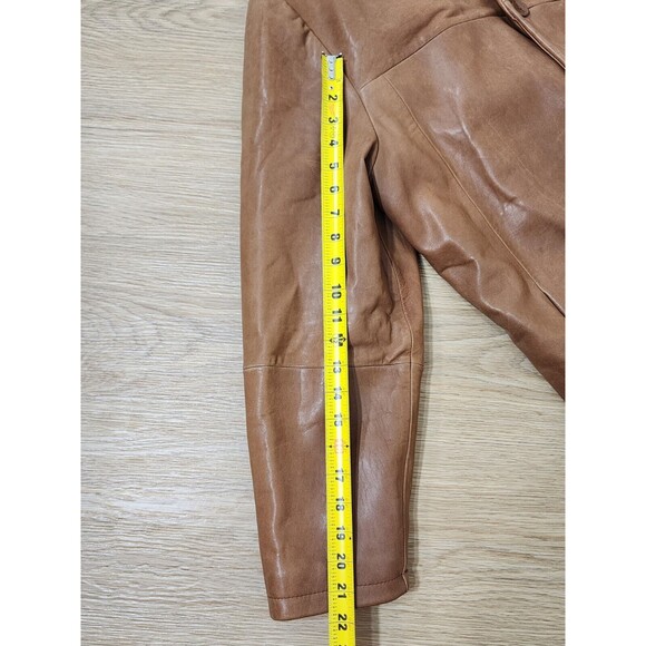 Vintage Wilsons Pelle Studio Classics Leather Jacket Womens L Coat Tan Buttons - Picture 9 of 15